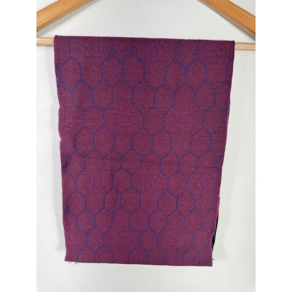 Christian Dior Monsieur Men's One Size Black Burgundy 100% Wool Vintage Scarf